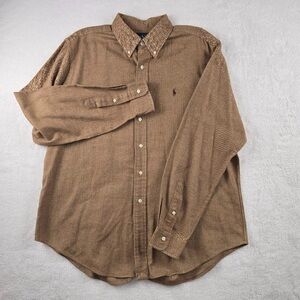 Ralph Lauren Men’s Classic Fit Tan Button Down Long Sleeve Thick Cotton XL